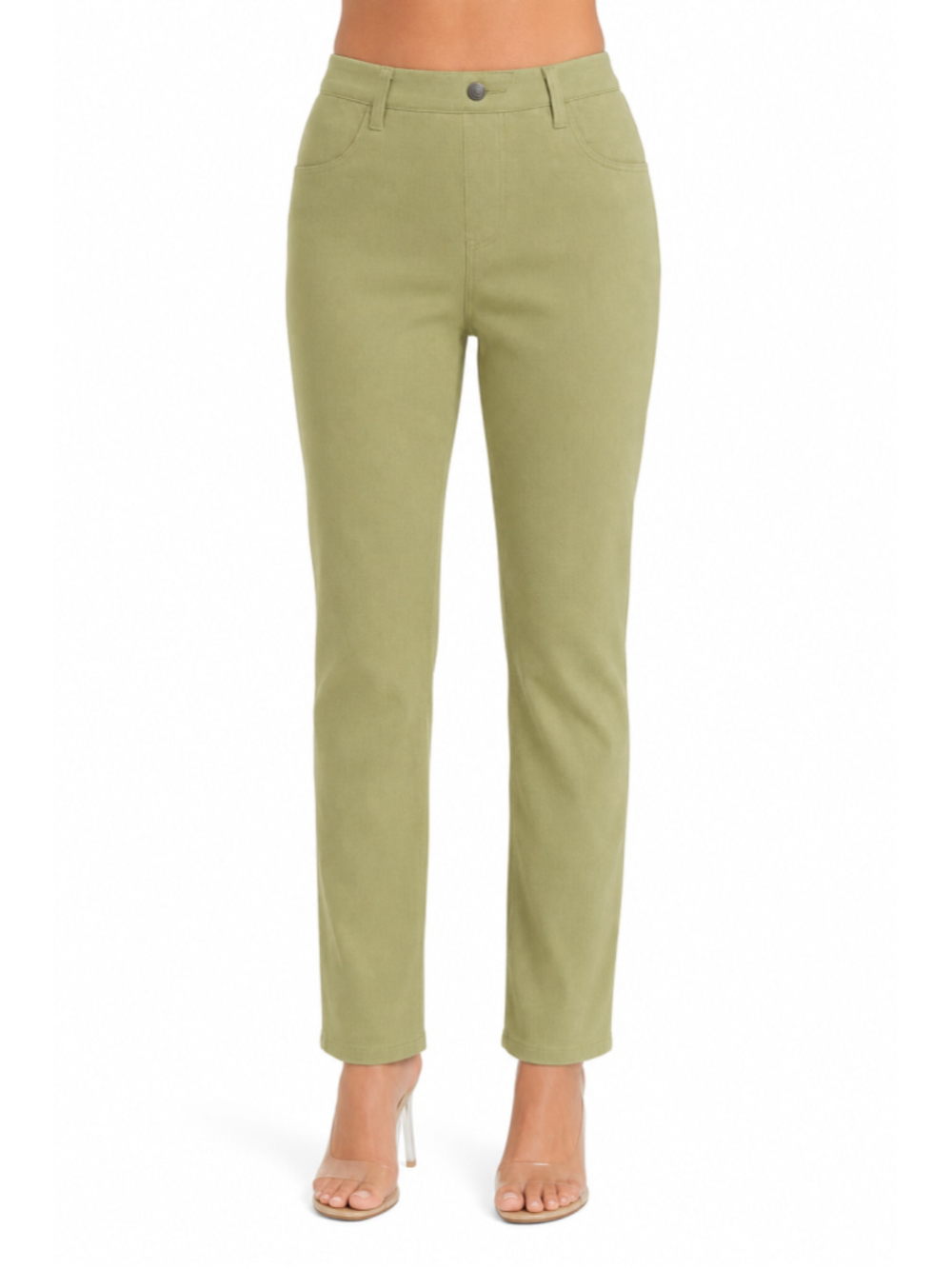 Uniqlo Stretch Skinny Pants Women Small 23"-26" Cotton Casual Jeggings GREEN